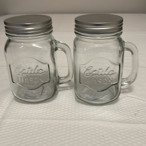 Set of two Estilo Mason Drinking Jar with Lid and handle. - Picture 4 of 6